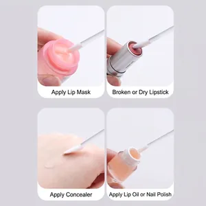 Disposable lip gloss brushes for lipstick, concealer, and eyelash cleaning 50pcs
