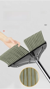 Macro view of 5-row dense broom bristles with high flexibility and soft tapered silk
