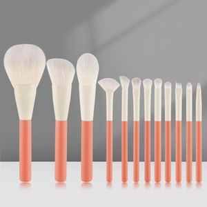 Professional Makeup Brushes Collection Synthetic Fiber Bristles Solid Wood Handle Portable Powder Eyeshadow Blending Tools