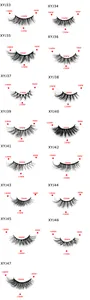 Detailed size chart showing lash length and band measurements for various cat-eye styles