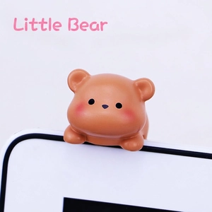 Mini brown bear ornament for computer monitor and car dashboard decoration