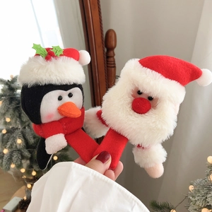 Plush Santa and Penguin Christmas slap bracelets for kids holiday party gift ideas