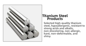 Polished titanium steel rod detail showcasing hypoallergenic and anti-corrosion material properties