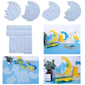 Halloween Silikonformen Für Harzguss Mond Geist Eule Hexe Katze Formen DIY Handwerk Ornamente Home Dekor