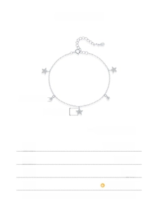 Dettagli del bracciale a stella in argento 925 con specifiche del peso di 1,40 g