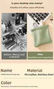 Detail view of the waterproof PU leather pouch with squeeze top spring closure mechanism