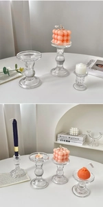 French vintage crystal candle holders in various sizes for a romantic dinner setting