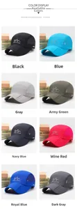 UPF 50+ breathable quick-dry mesh baseball caps in 8 vibrant outdoor sports colors