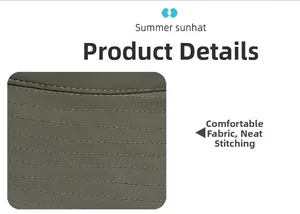 Detail showing high-quality stitching and breathable fabric texture of the army green sunhat