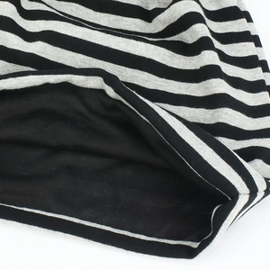 Breathable striped cotton slouchy beanie for women featuring a soft black inner lining