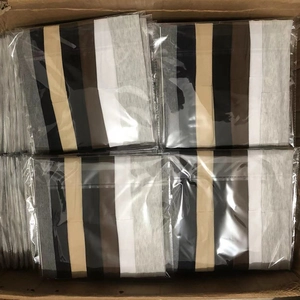 Bulk packaging of cotton sports headbands in gray, khaki, black and white within a box