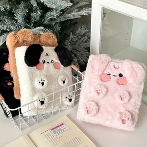Cute cartoon plush A6 photocard binders in puppy, cat, and bear designs for kpop collectors