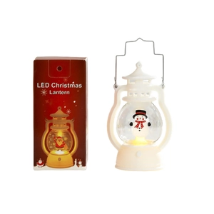 LED Christmas snowman lantern with portable handle and red gift packaging box