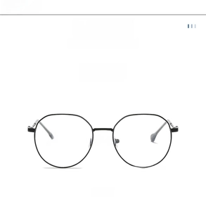 Front view of stylish black square glasses frames with anti-blue light clear lenses
