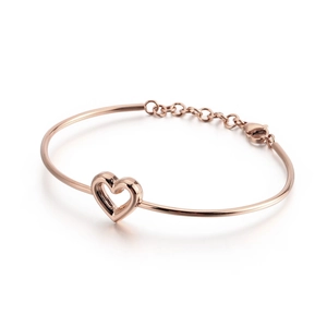 Hohlherz Armband 316L Edelstahl Verstellbares Armreif Für Damen Koreanische Mode Eleganter Minimalistischer Schmuck