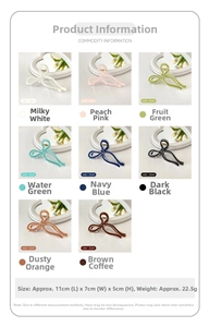 Selection of ribbon bow hair claws in eight jelly colors and acrylic material