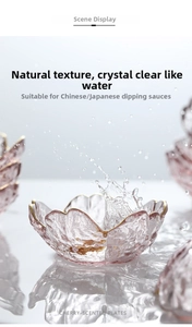 Macro shot of cherry blossom glass dish with golden rim and textured hammer pattern