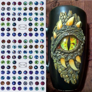 3D realistic dragon eye nail stickers TH-1285 with vibrant iris designs for fantasy nail art