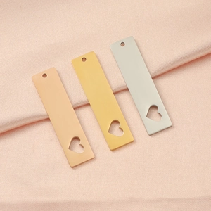 Three rectangle mirror titanium steel pendants in rose gold, gold and silver finishes