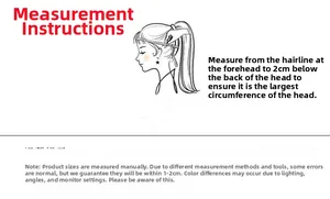Detailed head circumference measurement guide for straw hats with 1-2cm margin of error
