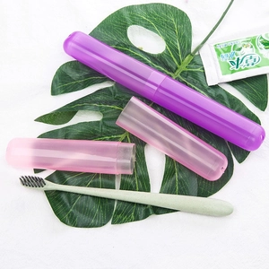 Portable travel toothbrush and toothpaste storage box with eco-friendly wheat straw brush