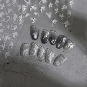 5D Embossed Nail Art Stickers Fairy Magic Theme Self Adhesive Stereoscopic Plastic Manicure Decals Women DIY Decoration