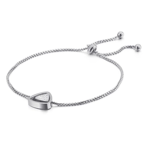 Minimalistisches silbernes Dreieck-Armband mit Boxkette und verstellbarem Schiebeverschluss