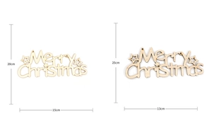 Comparaison détaillée des tailles des suspensions de Noël en bois de 20cm et 25cm de haut