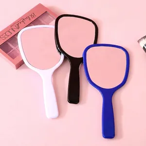 Handheld Makeup Mirror Plastic Frame High Definition Portable Vanity Hand Mirror With Handle For Women Daily Use