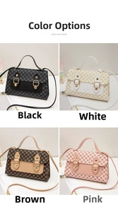 Comparaison de quatre mini sacs à bandoulière rétro en noir, blanc, marron et rose poudré