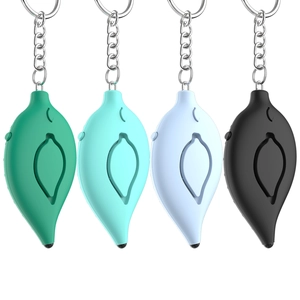 Leaf Shaped Personal Alarm Keychain With LED Light High Volume Self Defense Emergency For Women Seniors Kids