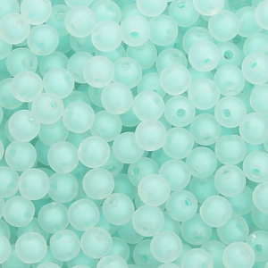Matte mint green acrylic beads with center holes for DIY jewelry making and crafts