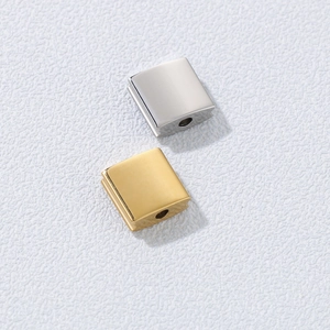 DIY gold and silver plated stainless steel square beads for jewelry making projects