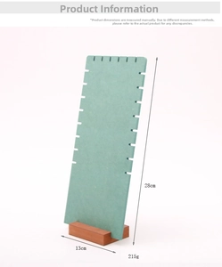 Detailed view of Morandi green jewelry display stand with dimensions 28cm by 13cm