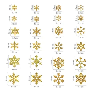 Glitter Christmas snowflake stickers in three sizes for DIY holiday party decor