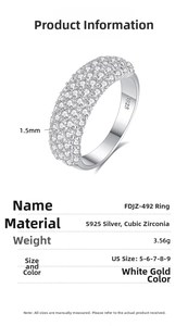 Detailed view of S925 sterling silver eternity ring with 1.5mm cubic zirconia stones