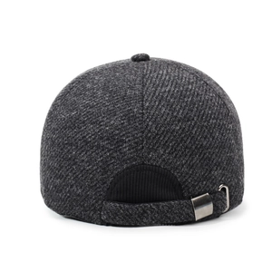 Casquette d'hiver en laine pour homme avec protège-oreilles et boucle réglable
