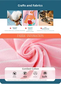 Close-up of pink striped combed cotton fabric with soft texture and horse embroidery