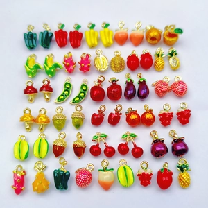 Assorted alloy drip oil fruit and vegetable charms for DIY jewelry making accessories
