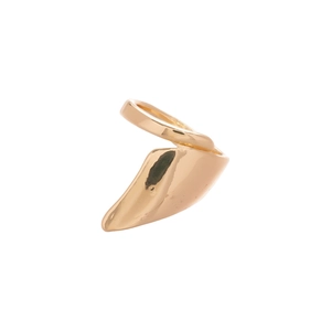 Five-piece set of golden irregular geometric open rings with a high-shine metallic finish