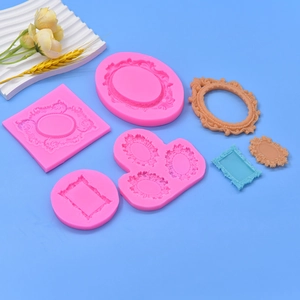 Retro Mirror Frame Silicone Mold European Relief Border DIY Fondant Cake Decorating Resin Clay Soap Gypsum Handcraft