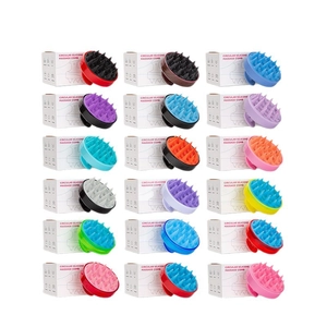 Silicone scalp massager brushes in various colors for hair washing and cleaning