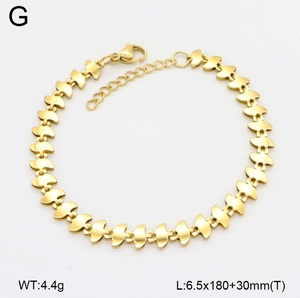 Stainless Steel 18K Gold Plated Bracelet Geometric Link Chain Adjustable Minimalist Fashion Jewelry For Women
