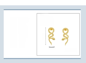 Detailed size chart for 18k gold plated stainless steel snake earrings 30x11mm
