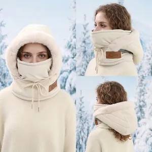 Winter thermal trapper hat with fleece lining and integrated neck gaiter for skiing
