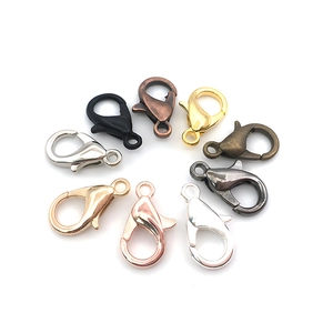 Collection of lobster clasps in 10 metallic colors for DIY jewelry making and crafts