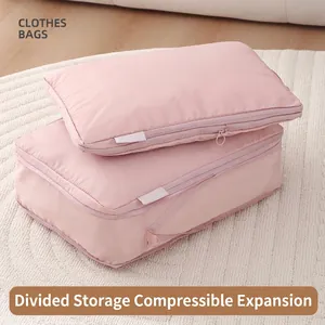 Waterproof Polyester Compression Travel Storage Bags Luggage Organizer For Clothes Underwear Shoes Expandable Packing Cubes