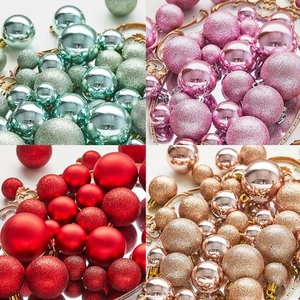 Christmas Ball Ornaments Plastic Shatterproof Tree Hanging Decorations Festive Holiday Home Party Decor Matte Shiny Glitter Mixed