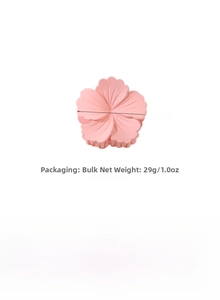 Pink flower hair claw clip dimensions showing 7.5cm 2.95in size and 29g weight details