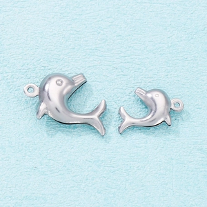 Minimalist stainless steel dolphin pendants with hollow design for DIY jewelry making